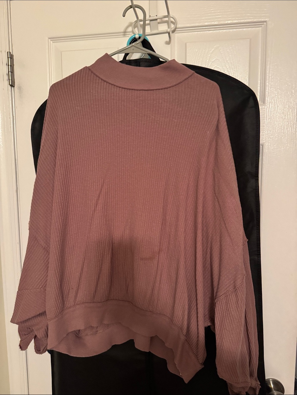 We The Free Ribbed Mock Neck Sweater - Mauve